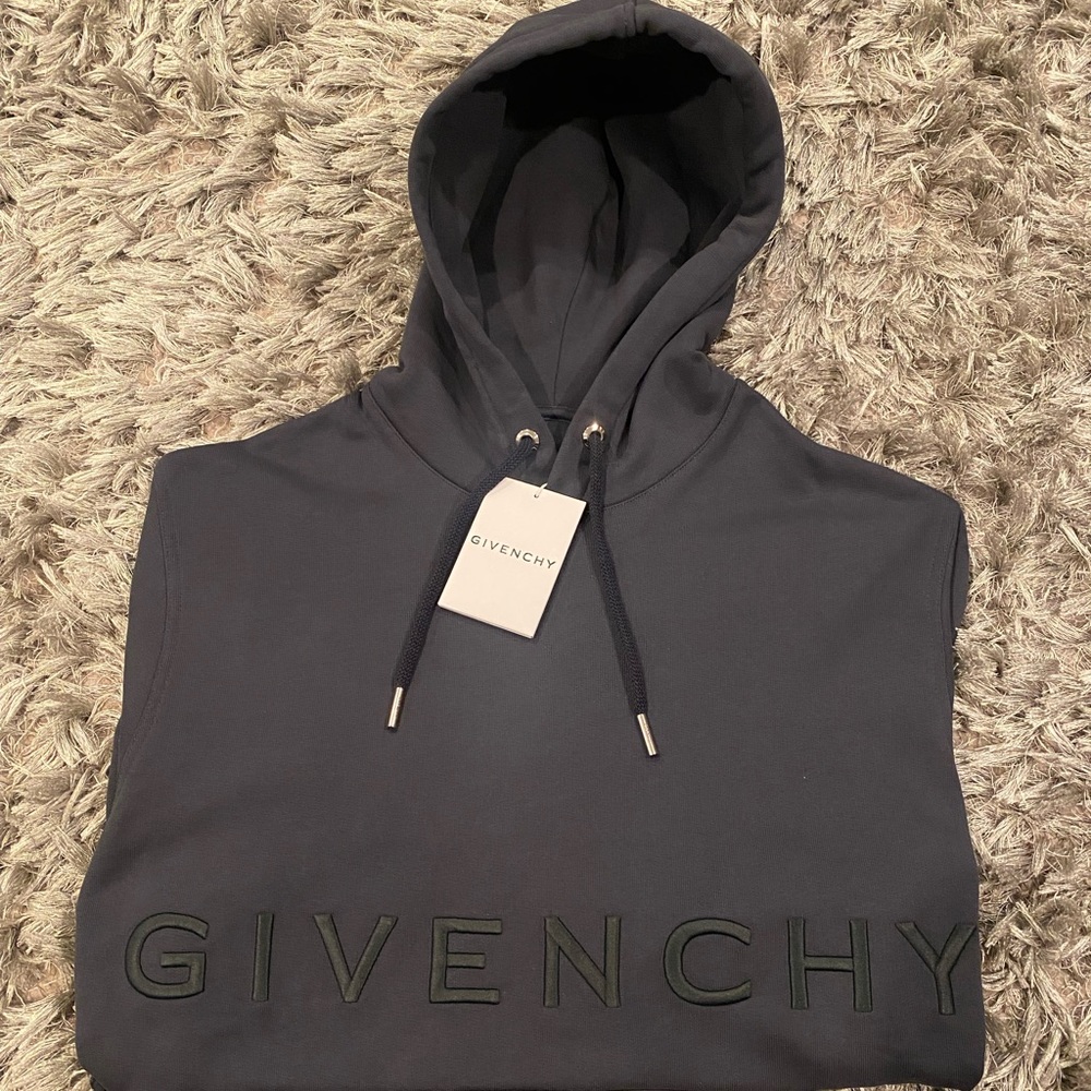 New! Givenchy Hoodie, Men’s Navy Size XL